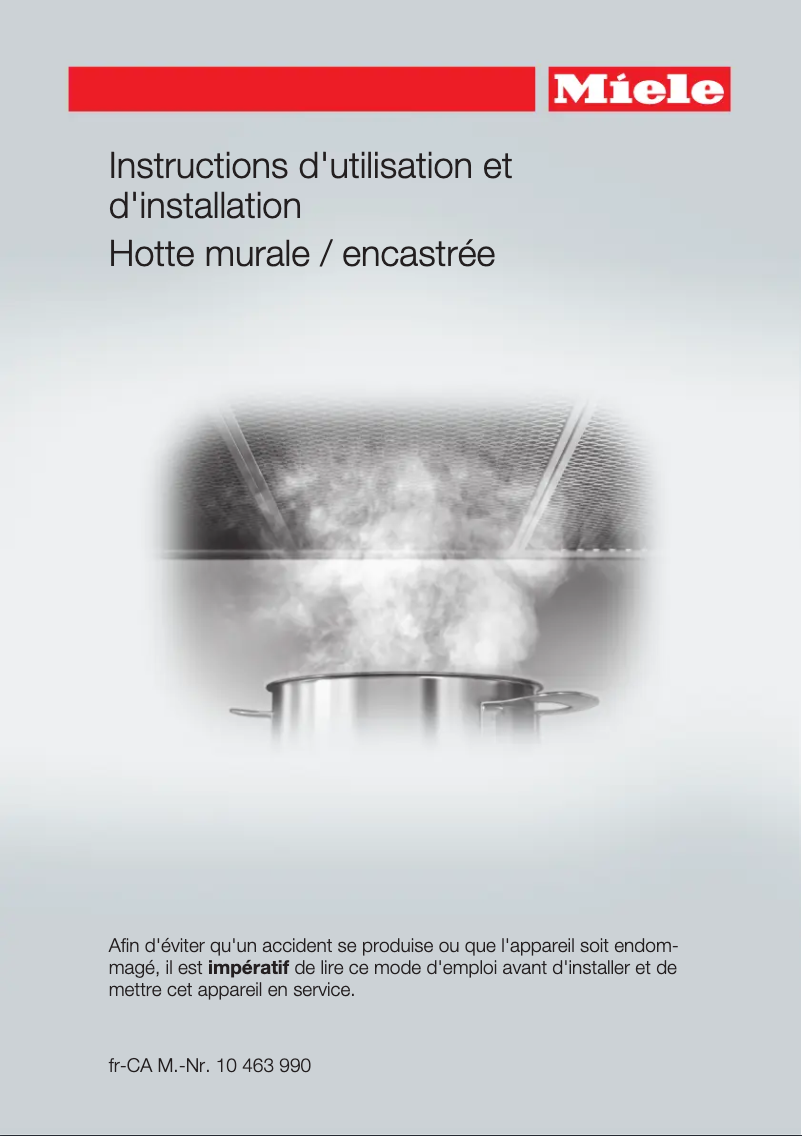 Page 1 de la notice Manuel utilisateur Miele DAR 1220