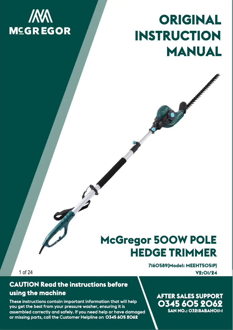 Page 1 de la notice Manuel utilisateur McGregor ET1206