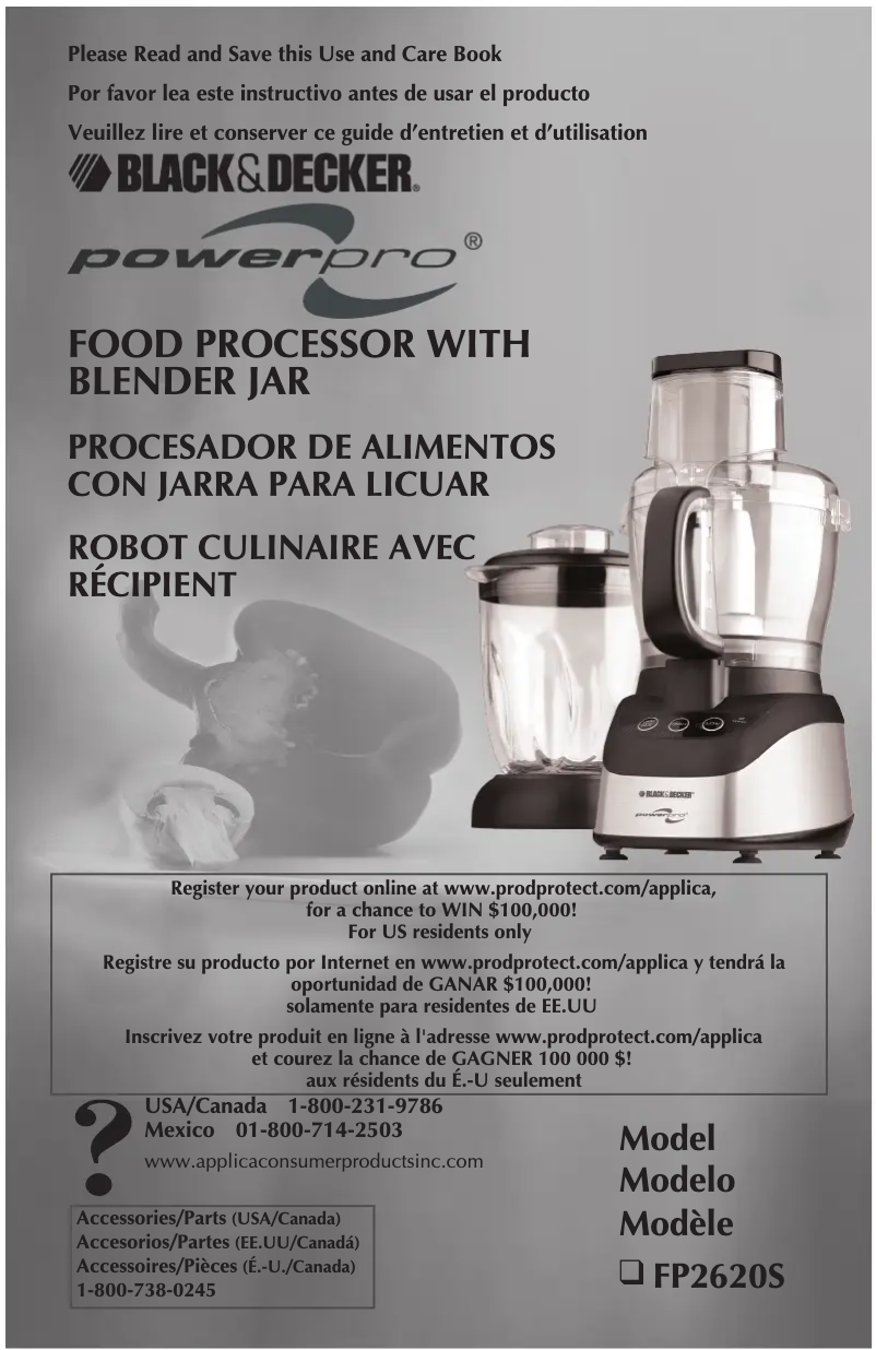 Page 1 de la notice Manuel utilisateur Black & Decker PowerPro FP2620S