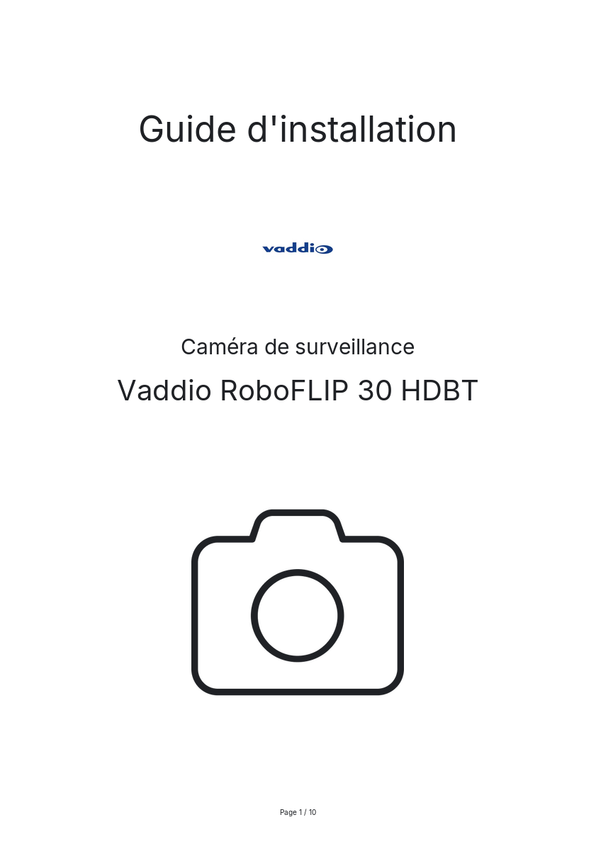 Image de la première page du manuel de l'appareil RoboFLIP 30 HDBT