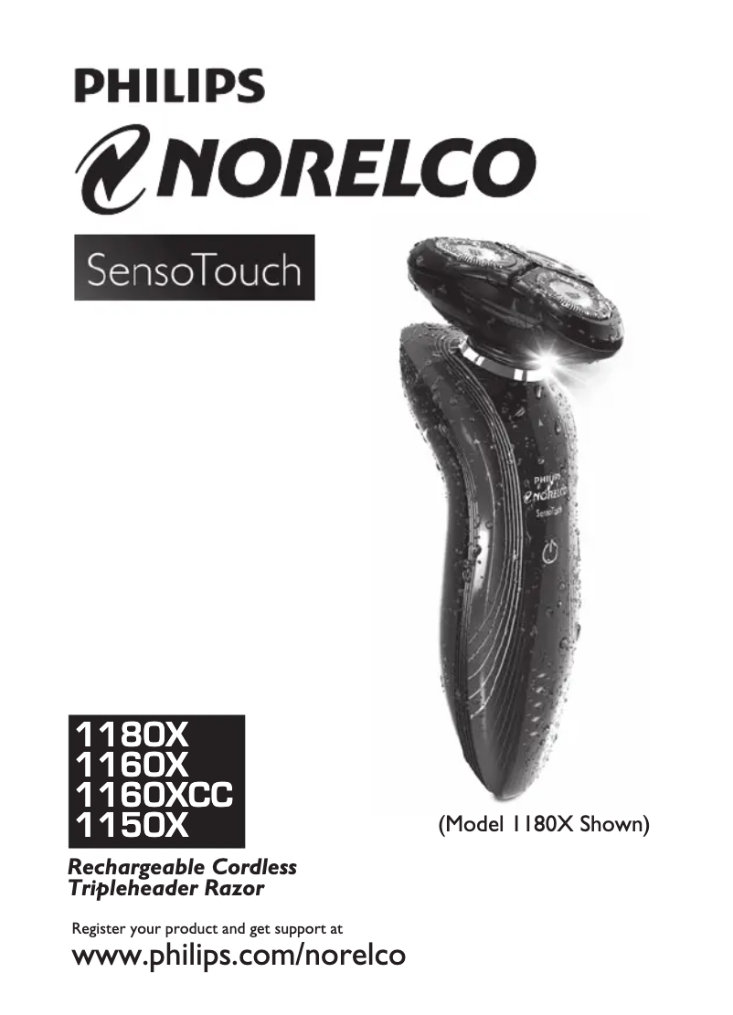 Image de la première page du manuel de l'appareil Norelco SensoTouch 1180X