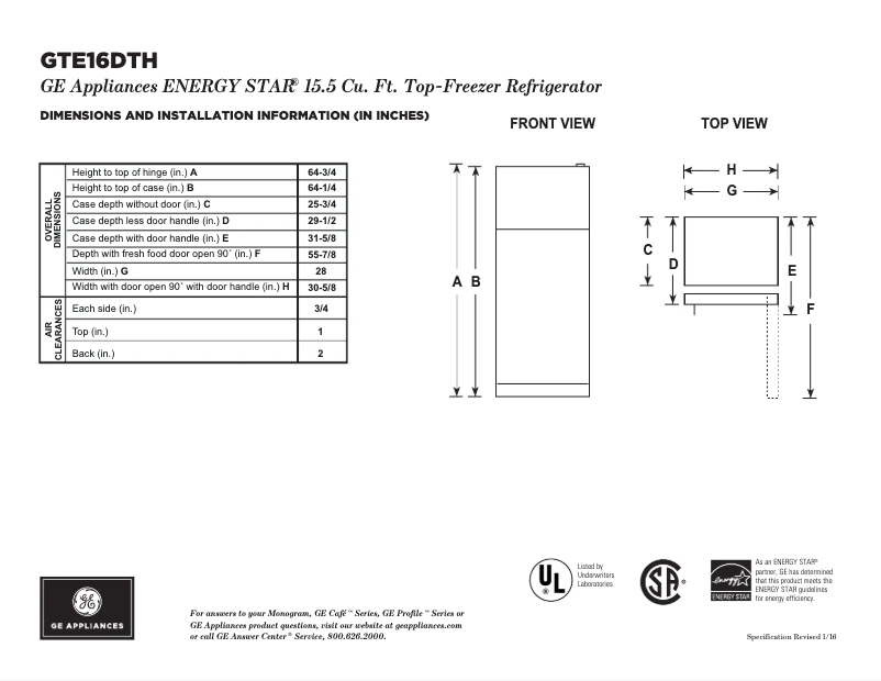 Imagen de la primera página del manual del dispositivo GTE16DTHCC
