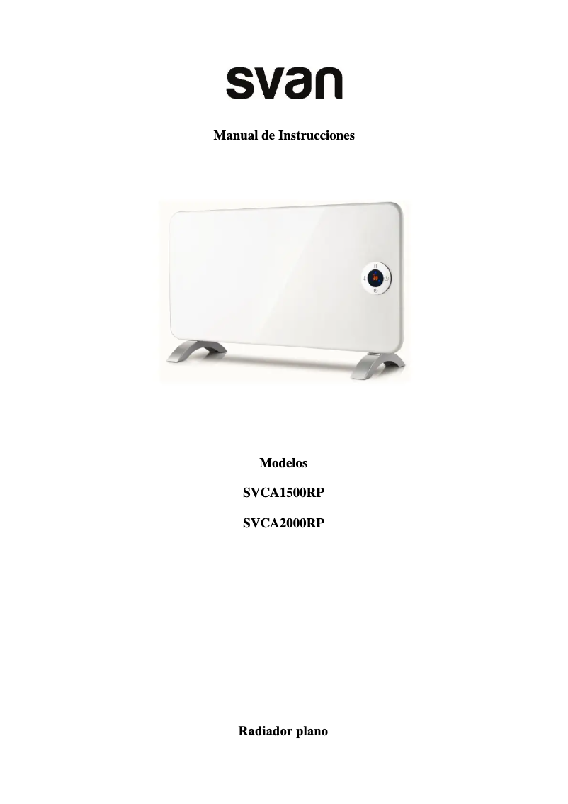 Page 1 de la notice Manuel utilisateur SVAN SVCA2000RP