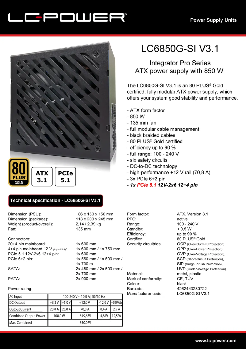 Image de la première page du manuel de l'appareil LC6850G-SI