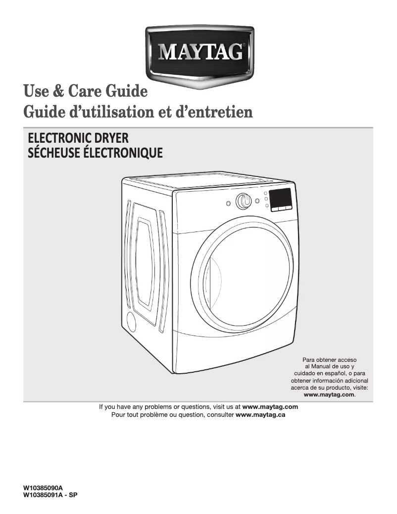 Page 1 de la notice Manuel utilisateur Maytag Performance MGDE251YL