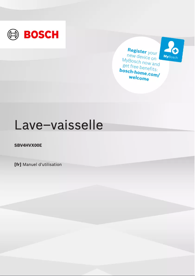 Image de la première page du manuel de l'appareil SBV4HVX00E