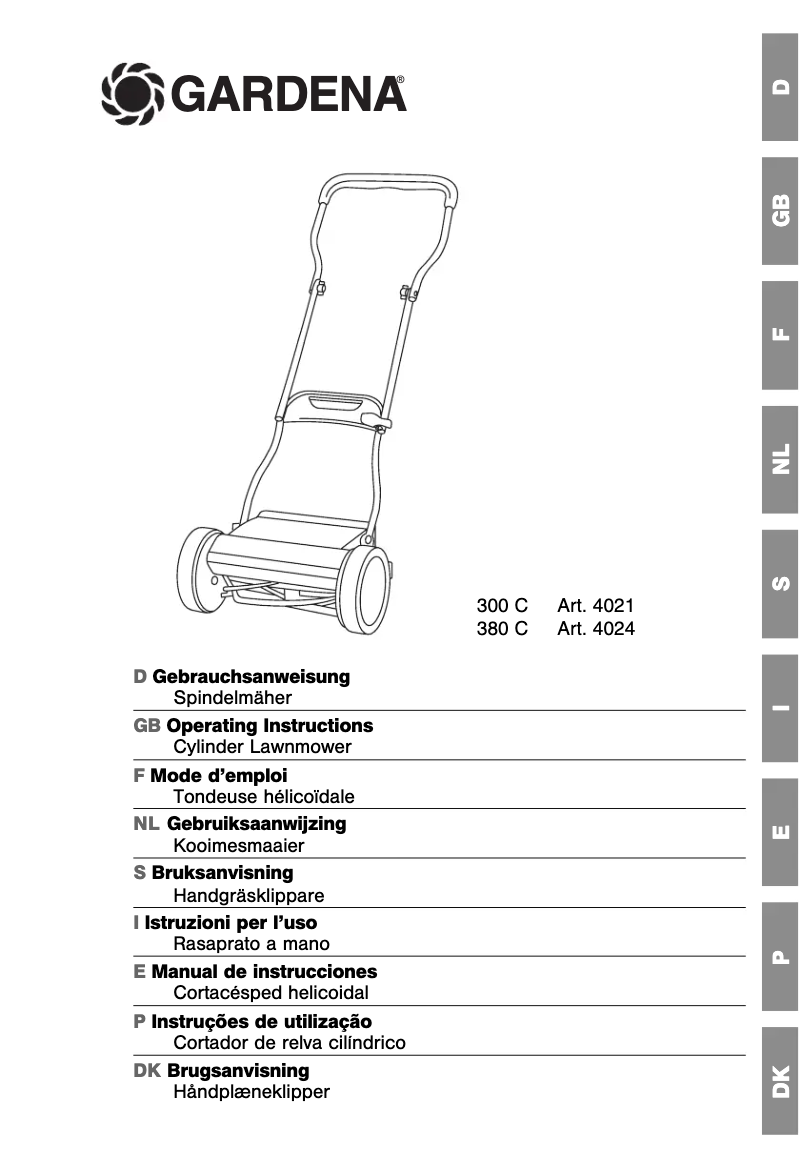 Page n°1 - Manuel utilisateur Gardena 380 C