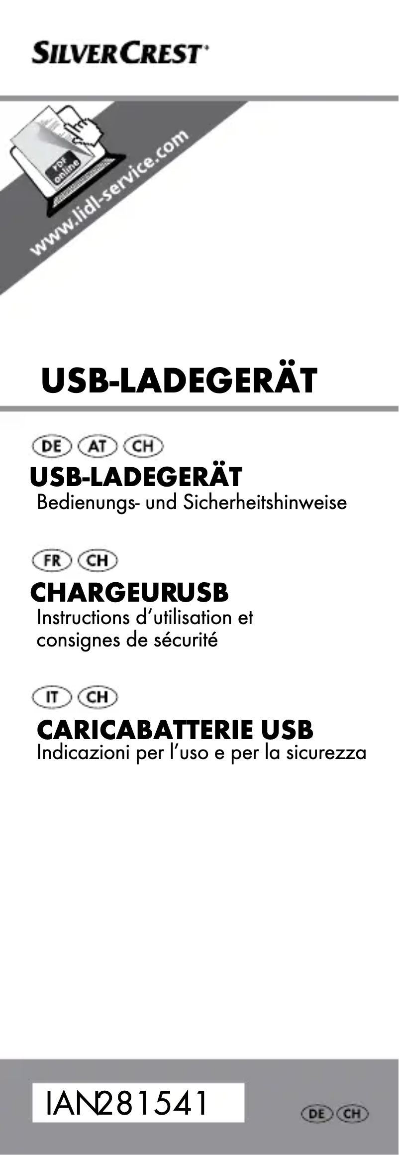 Page n°1 - Manuel utilisateur SilverCrest IAN 281541