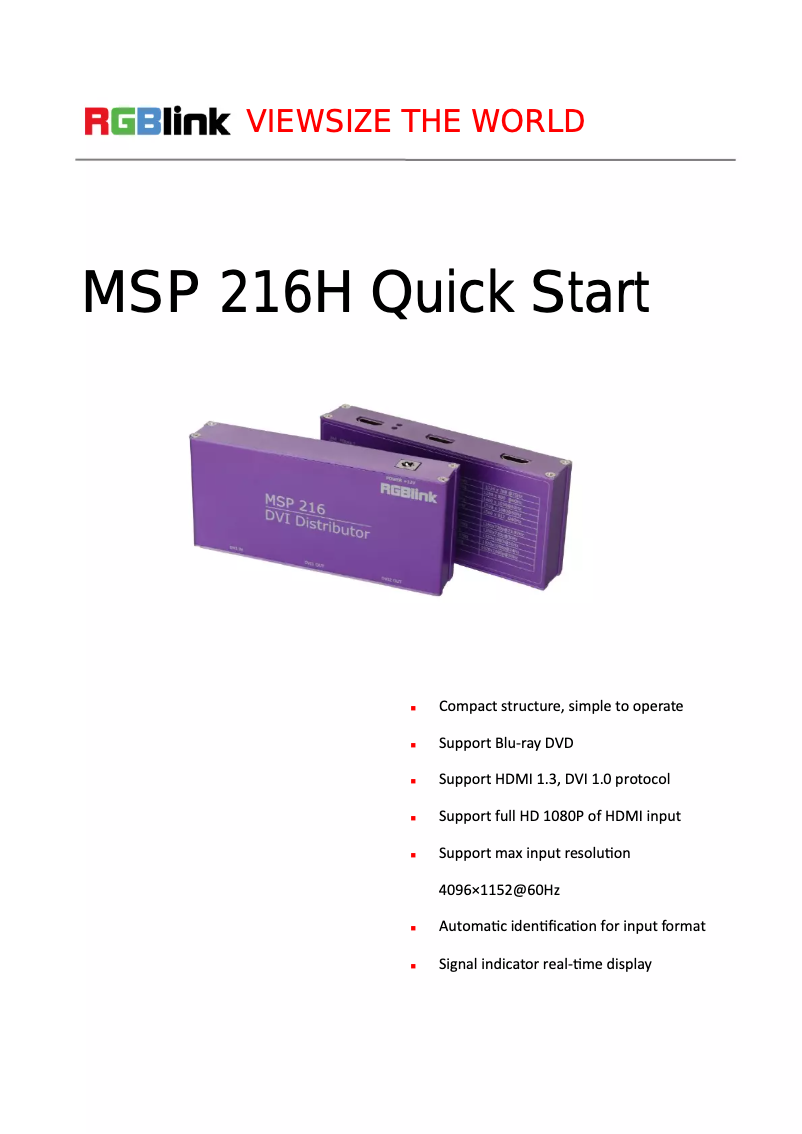 Image de la première page du manuel de l'appareil MSP 216H