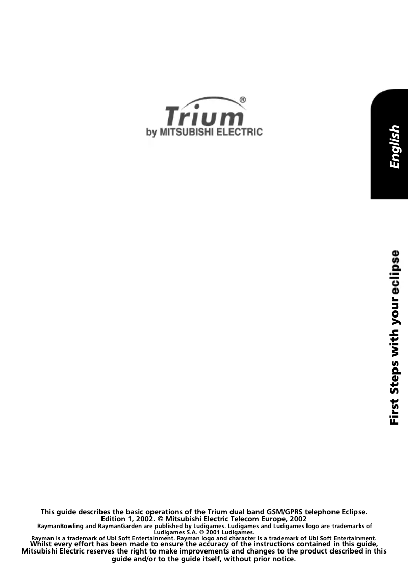 Page 1 de la notice Manuel utilisateur Mitsubishi Trium Eclipse