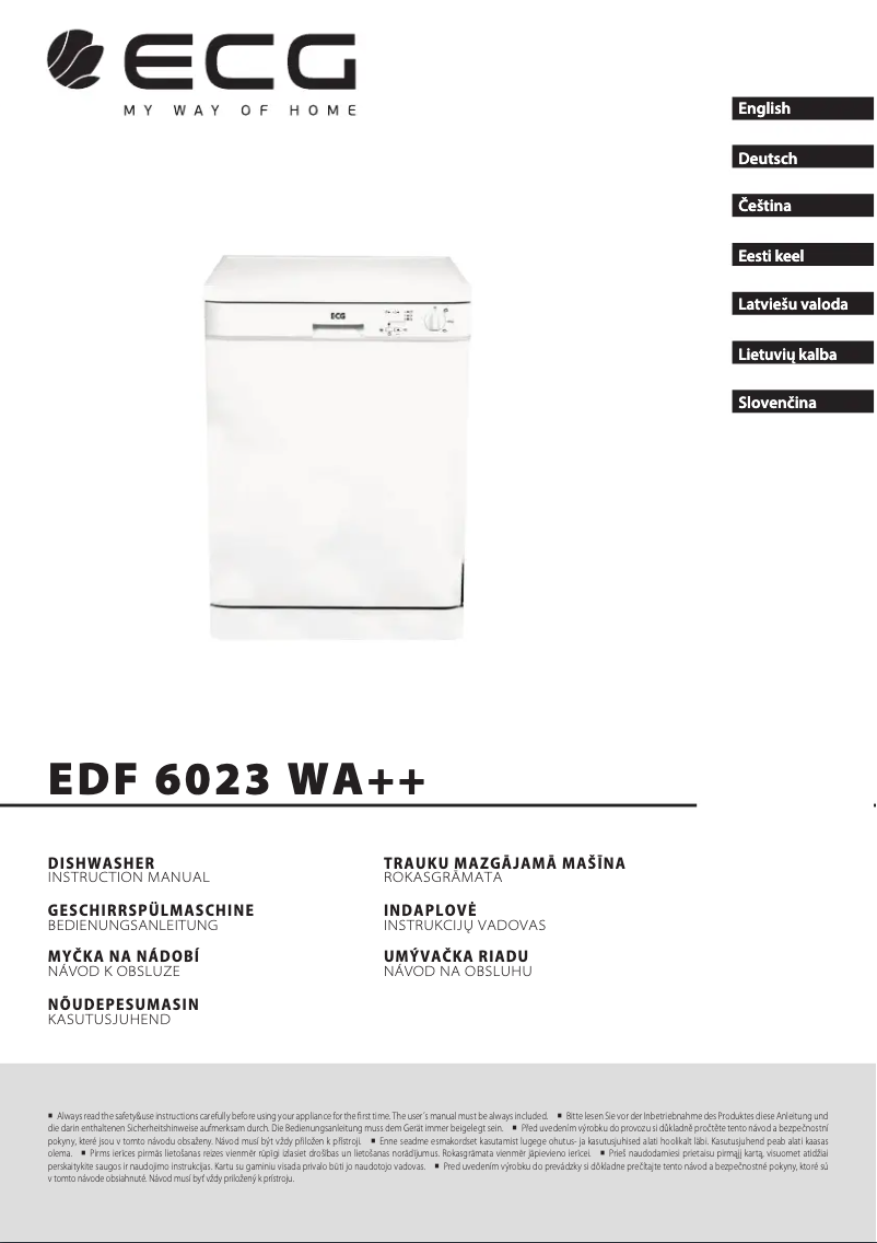 Image de la première page du manuel de l'appareil EDF 6023 WA++