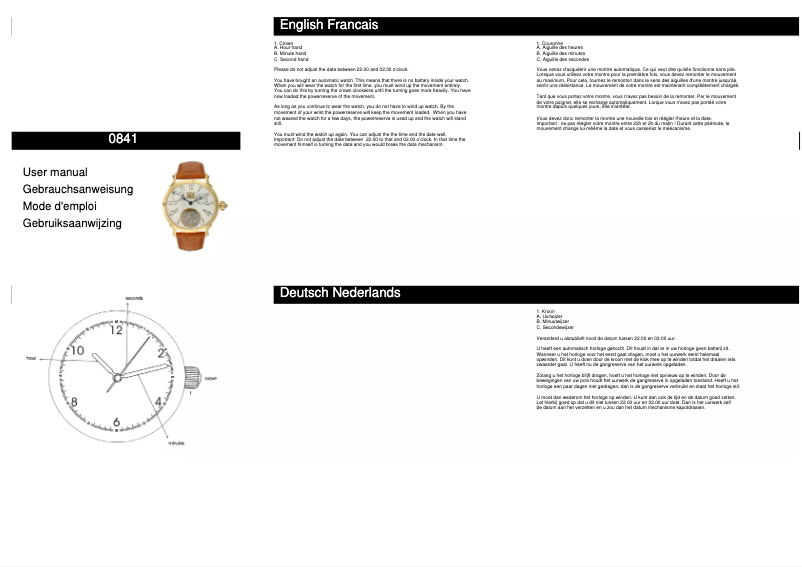 Image de la première page du manuel de l'appareil 0841