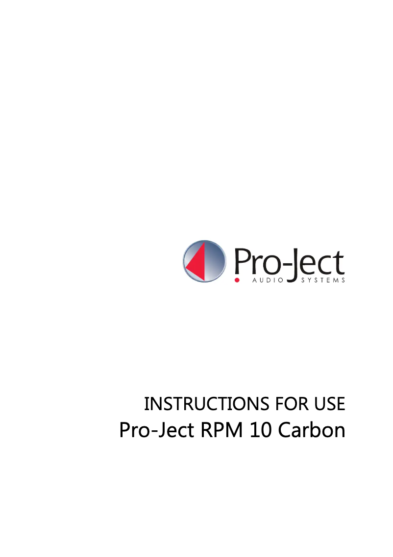 Page n°1 - Manuel utilisateur Pro-Ject RPM 10 Carbon