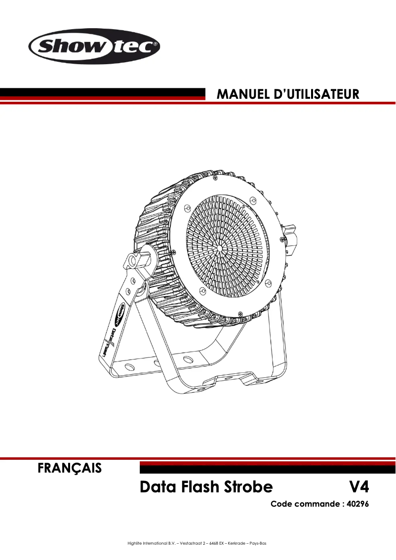 Page 1 de la notice Manuel utilisateur Showtec Data Flash