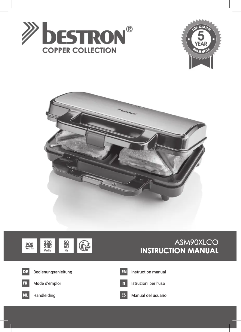 Image de la première page du manuel de l'appareil ASM90XLCO