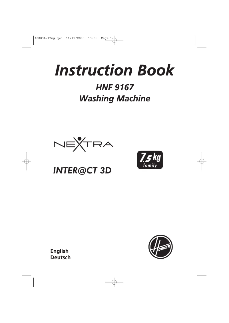 Página 1 del manual Manual de usuario Hoover HNF 9167-84