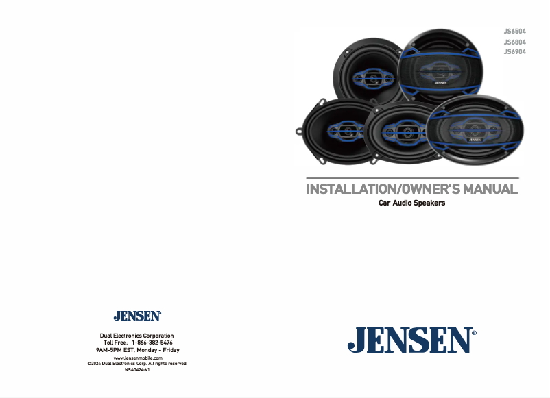 Page n°1 - Manuel utilisateur Jensen JS6904