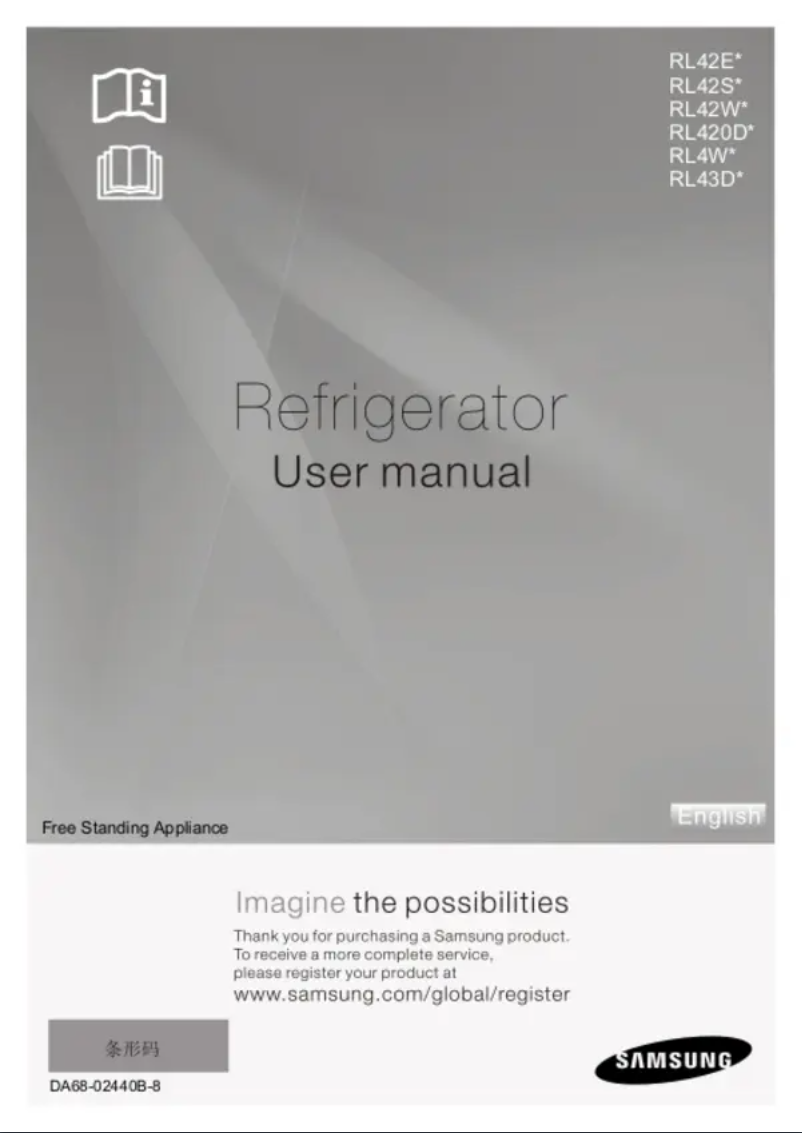 Page n°1 - Manuel utilisateur Samsung RL4WGSW