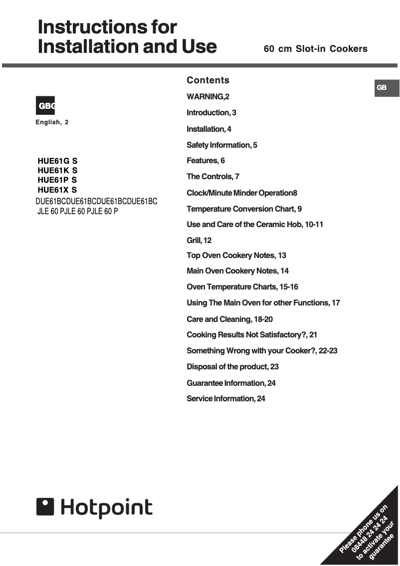 Imagen de la primera página del manual del dispositivo DUE61BC