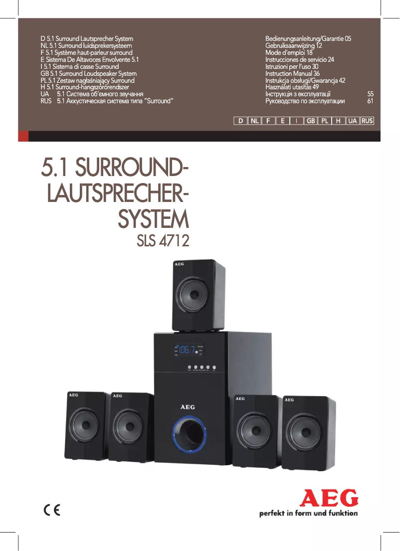 Page 1 de la notice Manuel utilisateur AEG SLS 4712