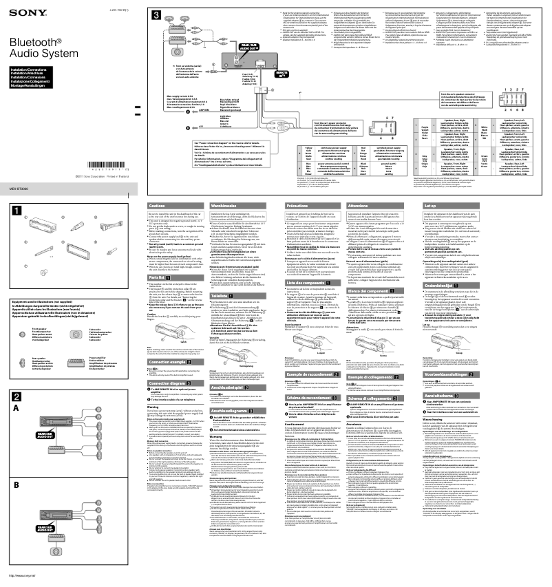 Image de la première page du manuel de l'appareil MEX-BT3000
