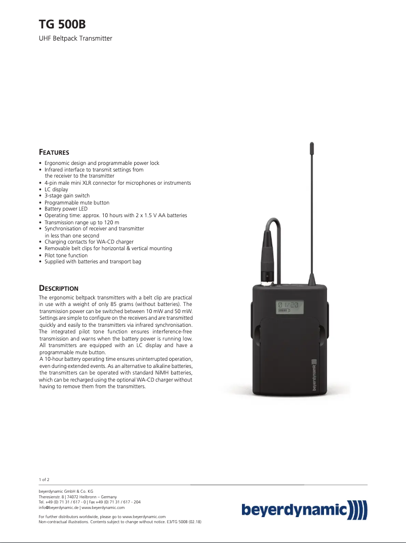 Image de la première page du manuel de l'appareil TG 510