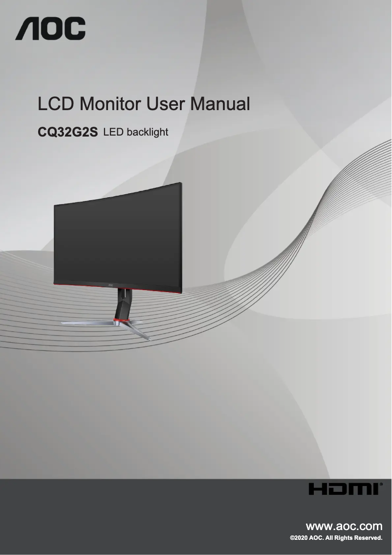 Page 1 de la notice Manuel utilisateur AOC CQ32G2S