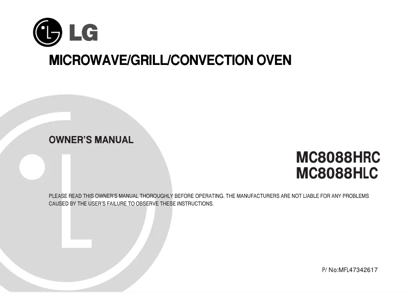 Page 1 de la notice Manuel utilisateur LG MC8088HRC