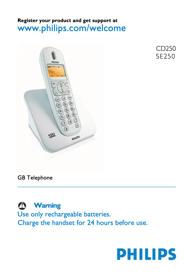 Page 1 of the manual User Manual Philips CD135