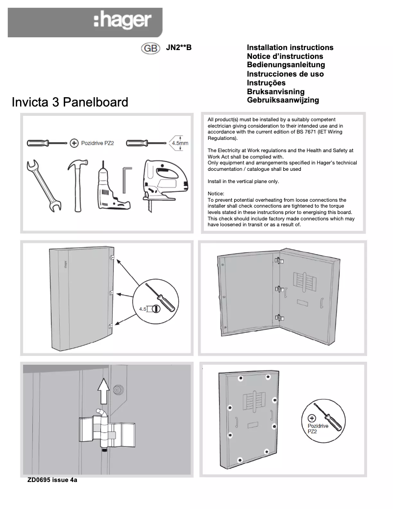 Page n°1 - Manuel utilisateur Hager JN212B
