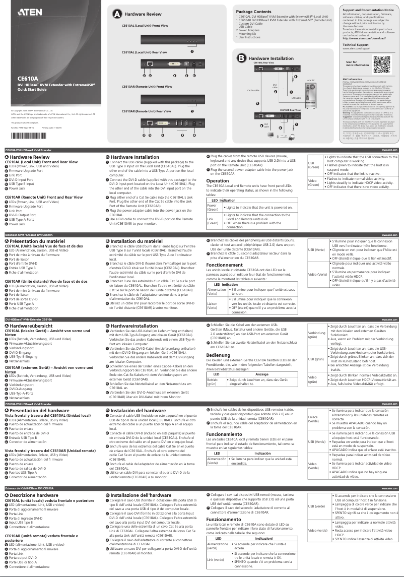 Page 1 de la notice Manuel utilisateur ATen CE610A