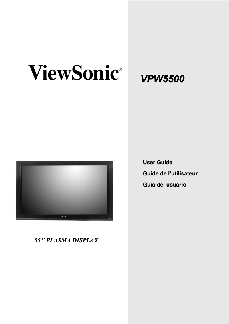 Page n°1 - Manuel utilisateur Viewsonic VPW5500
