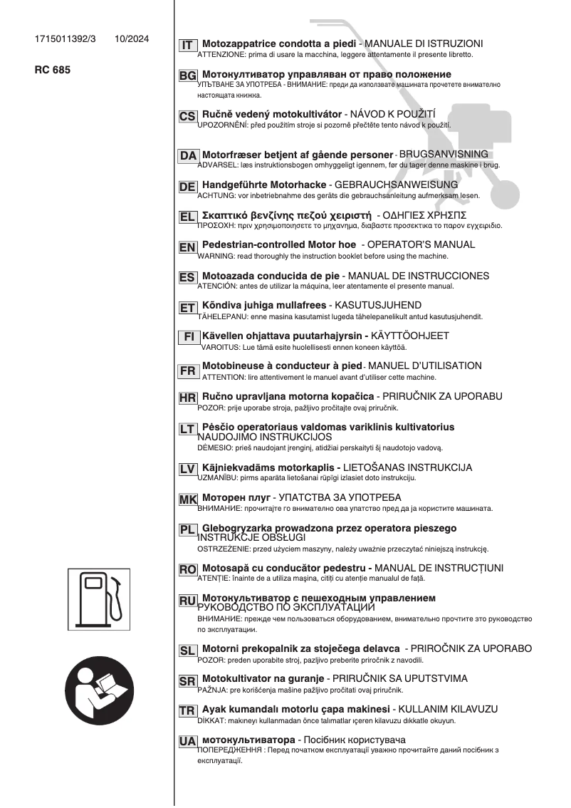 Page 1 de la notice Manuel utilisateur Stiga SRC 685 RG