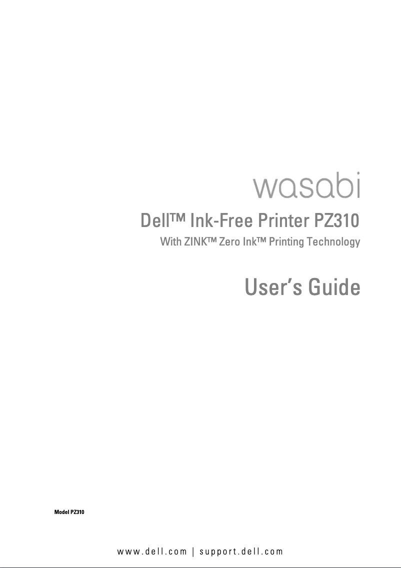 Image de la première page du manuel de l'appareil PZ310