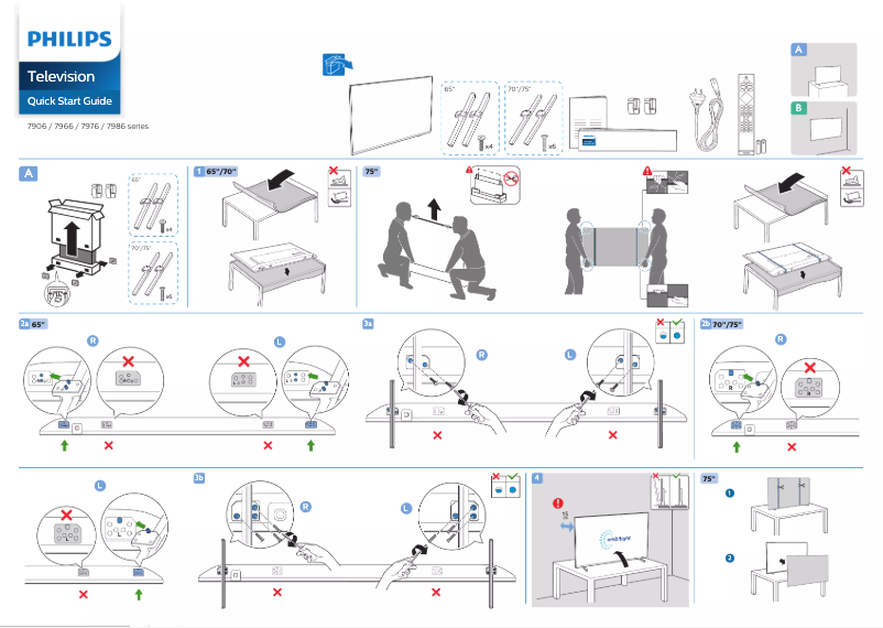 Page 1 de la notice Guide de démarrage rapide Philips 70PUN7966