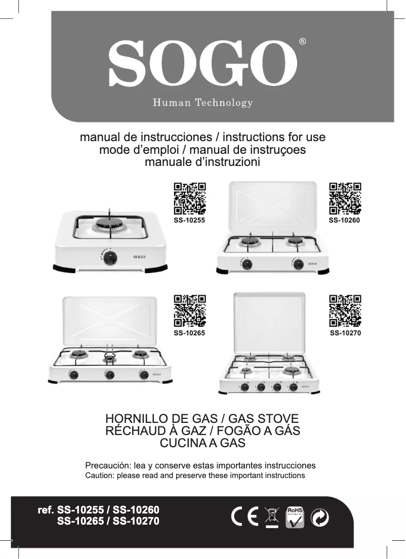 Page n°1 - Manuel utilisateur Sogo COC-SS-10260