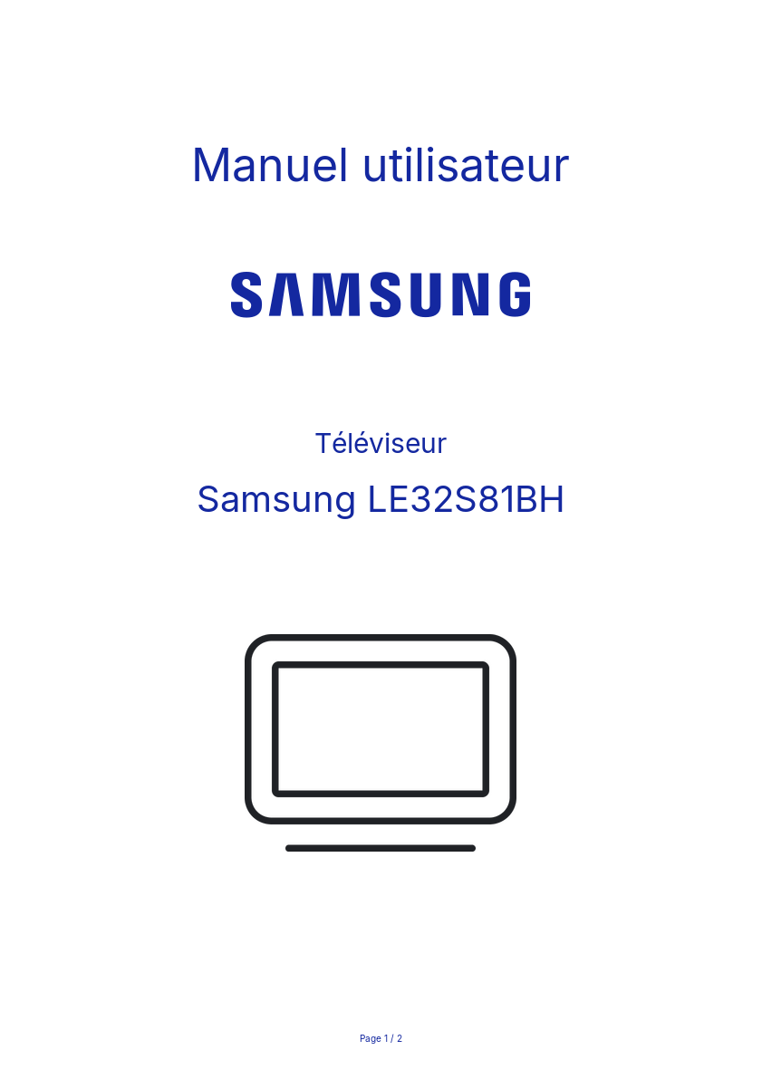 Image de la première page du manuel de l'appareil LE32S81BH