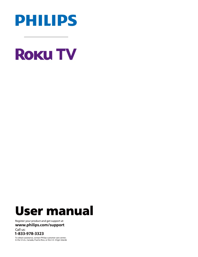 Page 1 of the manual User Manual Philips Roku 55PUL6643