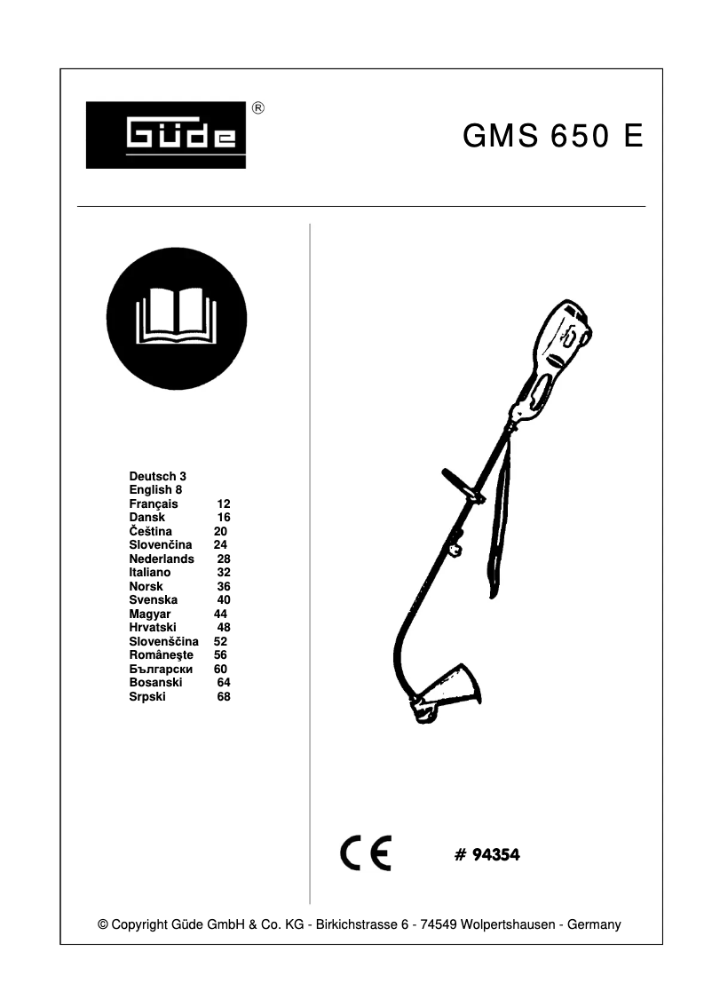 Page 1 de la notice Manuel utilisateur Güde GMS 650 E