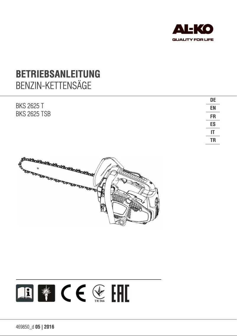 Page n°1 - Manuel utilisateur AL-KO BKS 2625 TSB