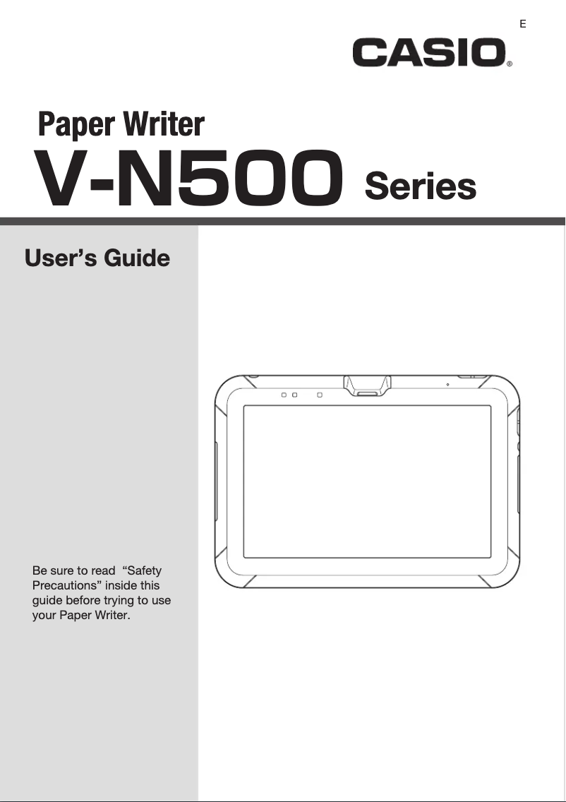 Página 1 del manual Manual de usuario Casio V-N500