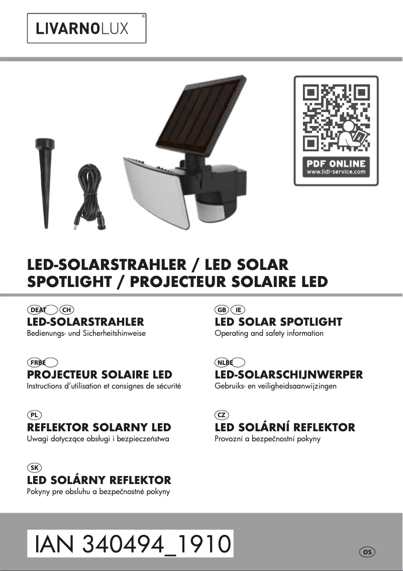 Image de la première page du manuel de l'appareil IAN 340494