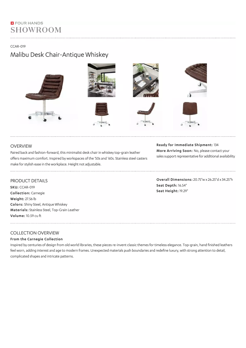 Page 1 of the manual User Manual Four Hands Carnegie CCAR-019
