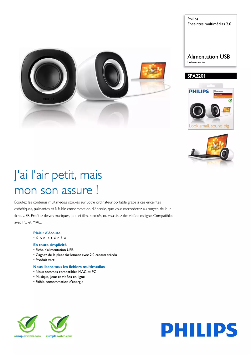 Image de la première page du manuel de l'appareil SPA2201