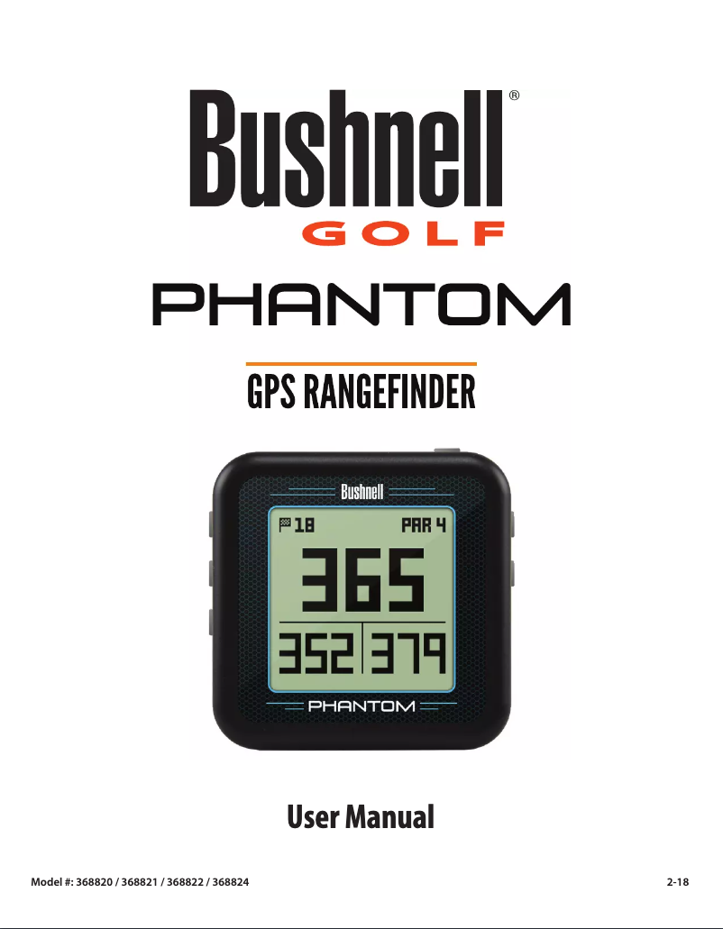 Page 1 de la notice Manuel utilisateur Bushnell Phantom