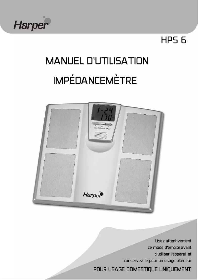 Page n°1 - Manuel utilisateur Harper HPS6