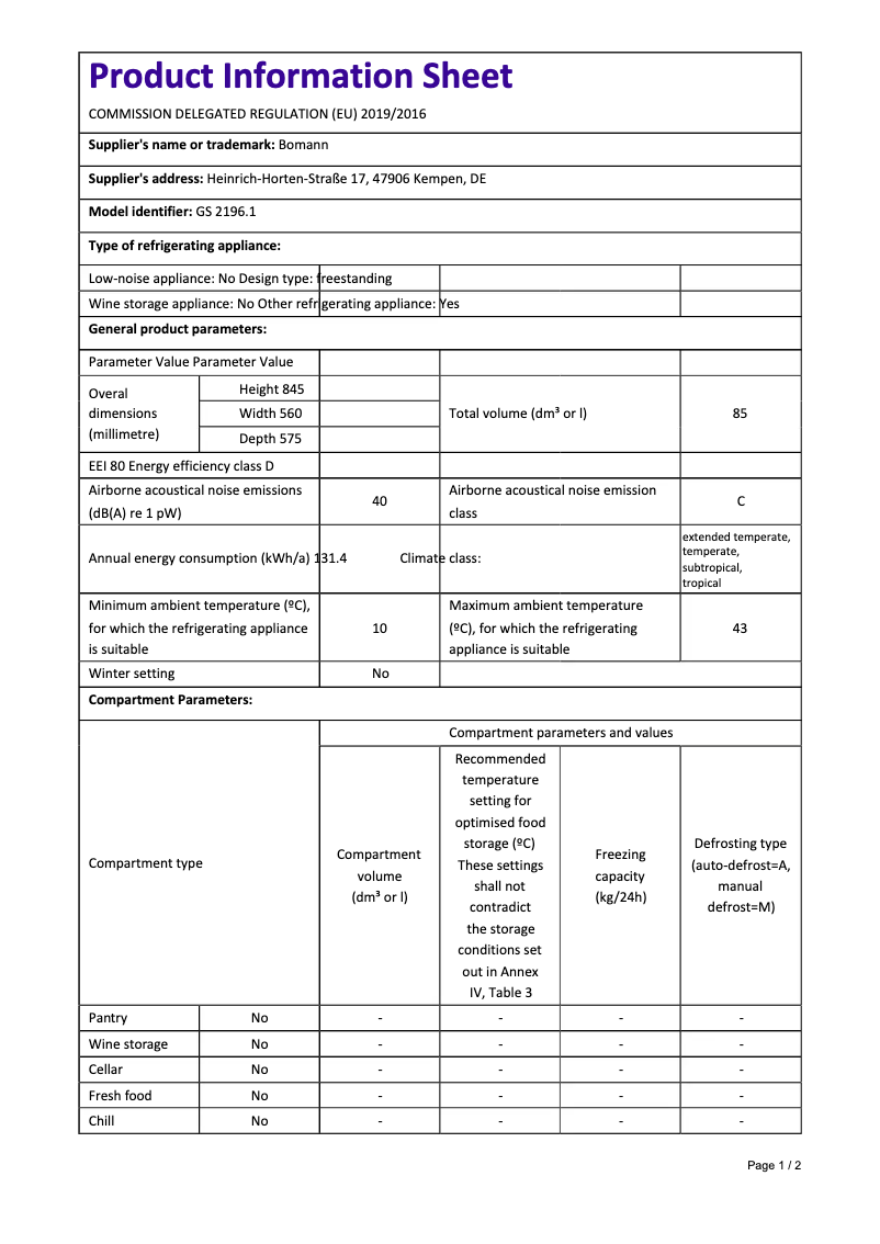 Image de la première page du manuel de l'appareil GS 2196.1