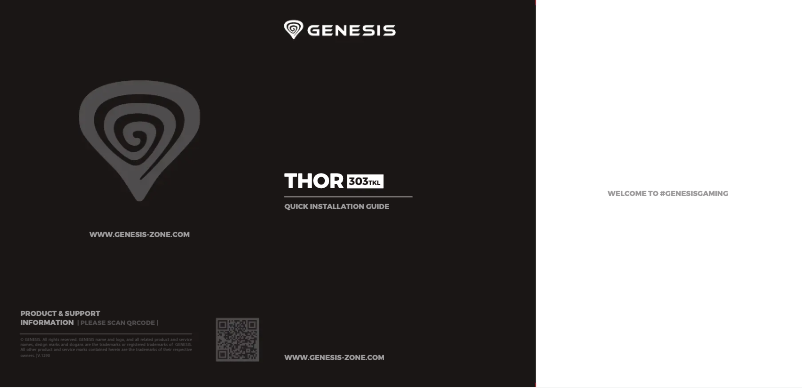 Page 1 de la notice Manuel utilisateur Genesis Thor 303 TKL