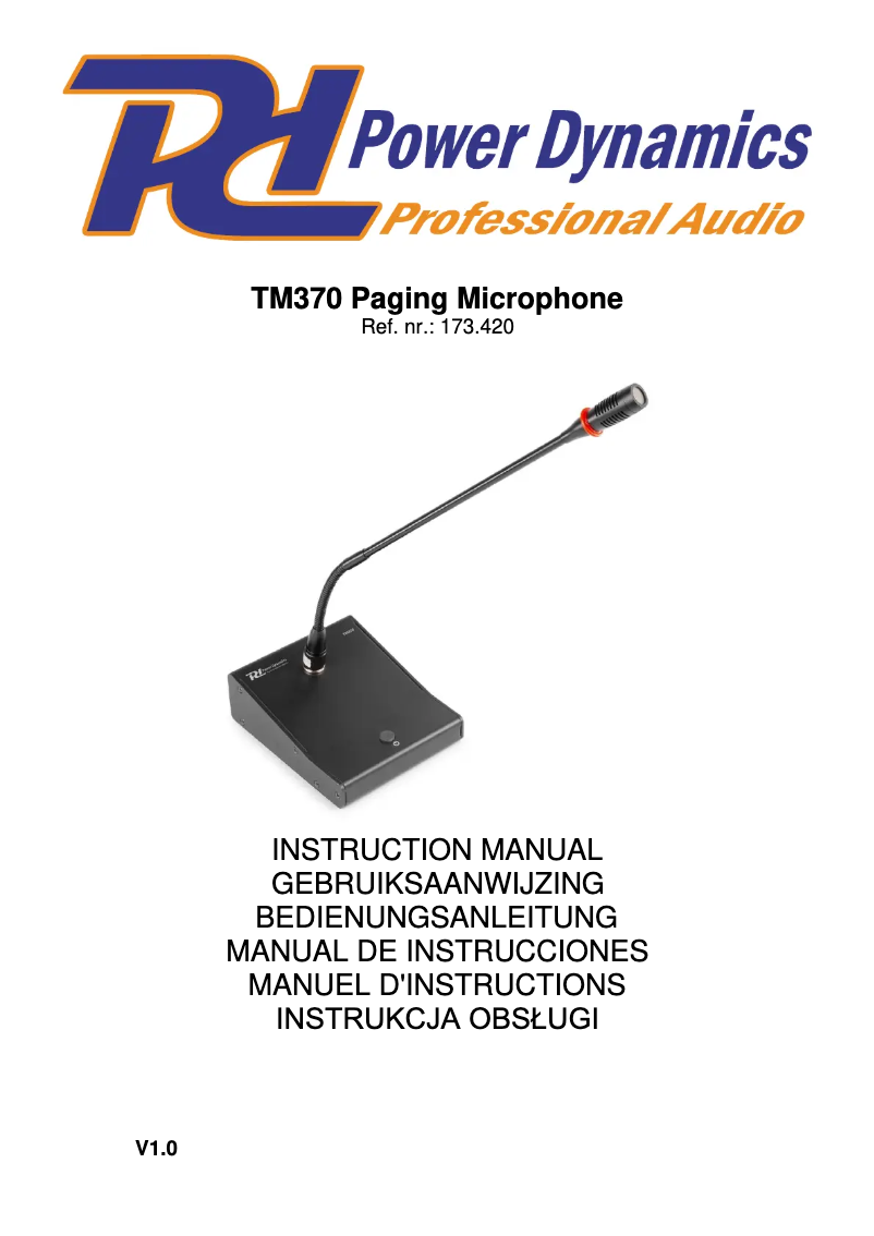 Página 1 del manual Manual de usuario Power Dynamics TM370