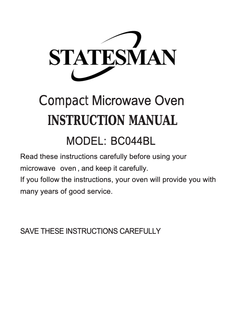 Page 1 of the manual User Manual Statesman BC044BL